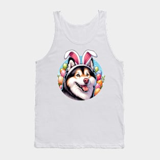 Yakutian Laika Wears Bunny Ears for Easter Celebration Tank Top